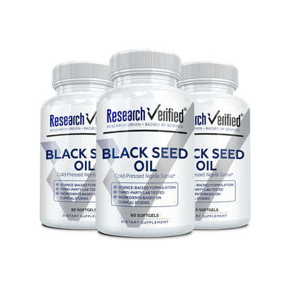 Research Verified Black Seed Oil - 60 Softgels - Boost Immunity, Support Digestion, Improve Respiratory Function - Cold-Pressed - 2% Thymoquinone (TQ)