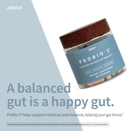 Plexus® ProBio 5®, 60 Capsules | 3 Billion CFU from 5 probiotic strains to support gut microbiome balance and healthy digestion