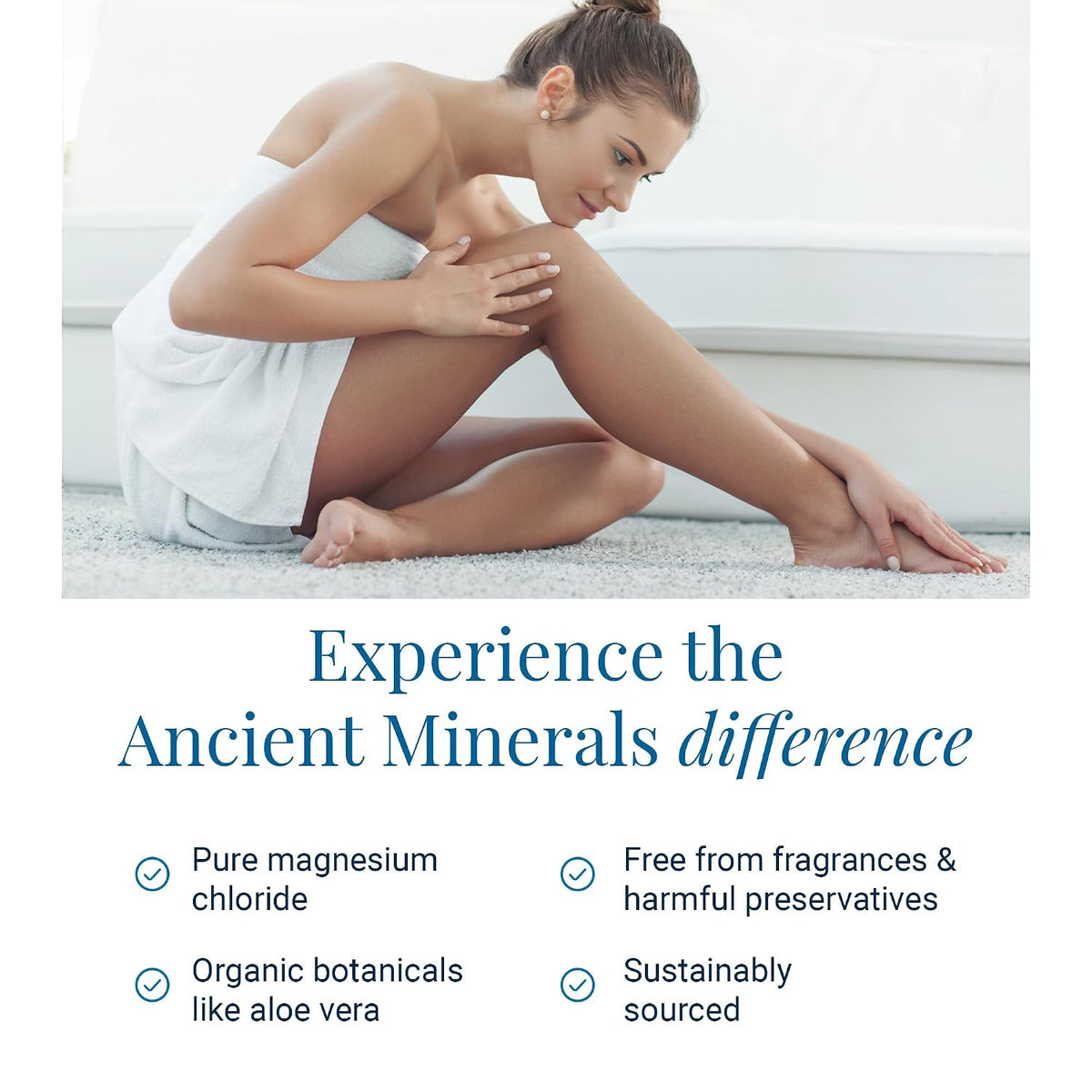 Ancient Minerals Magnesium Gel, Zechstein Chloride, for Massage, 8oz | Pure Zechstein magnesium chloride gel for massage & topical skin application. 8 oz bottle.