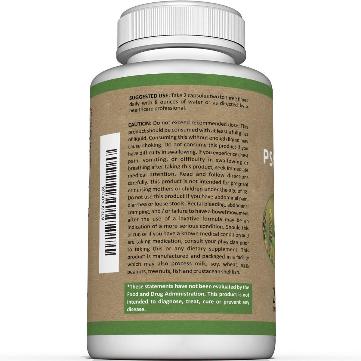 Premium Psyllium Husk Fiber Supplement 1450mg, 240 Capsules