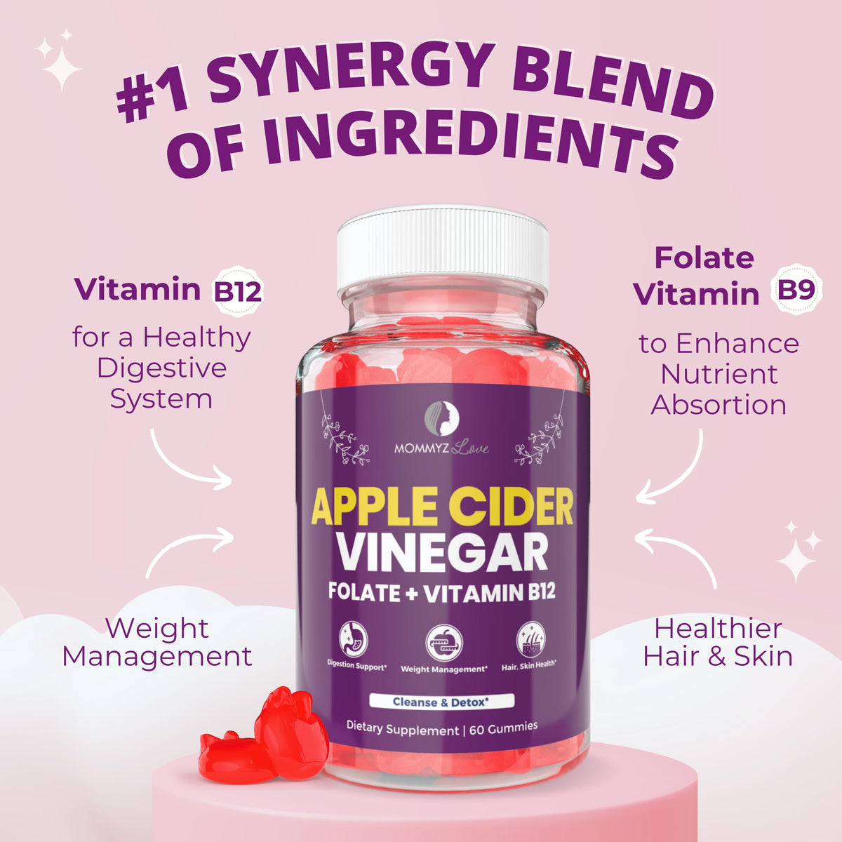 Myo-Inositol Conception Fertility Prenatal Vitamins for Healthy Ovarian Function plus Apple Cider