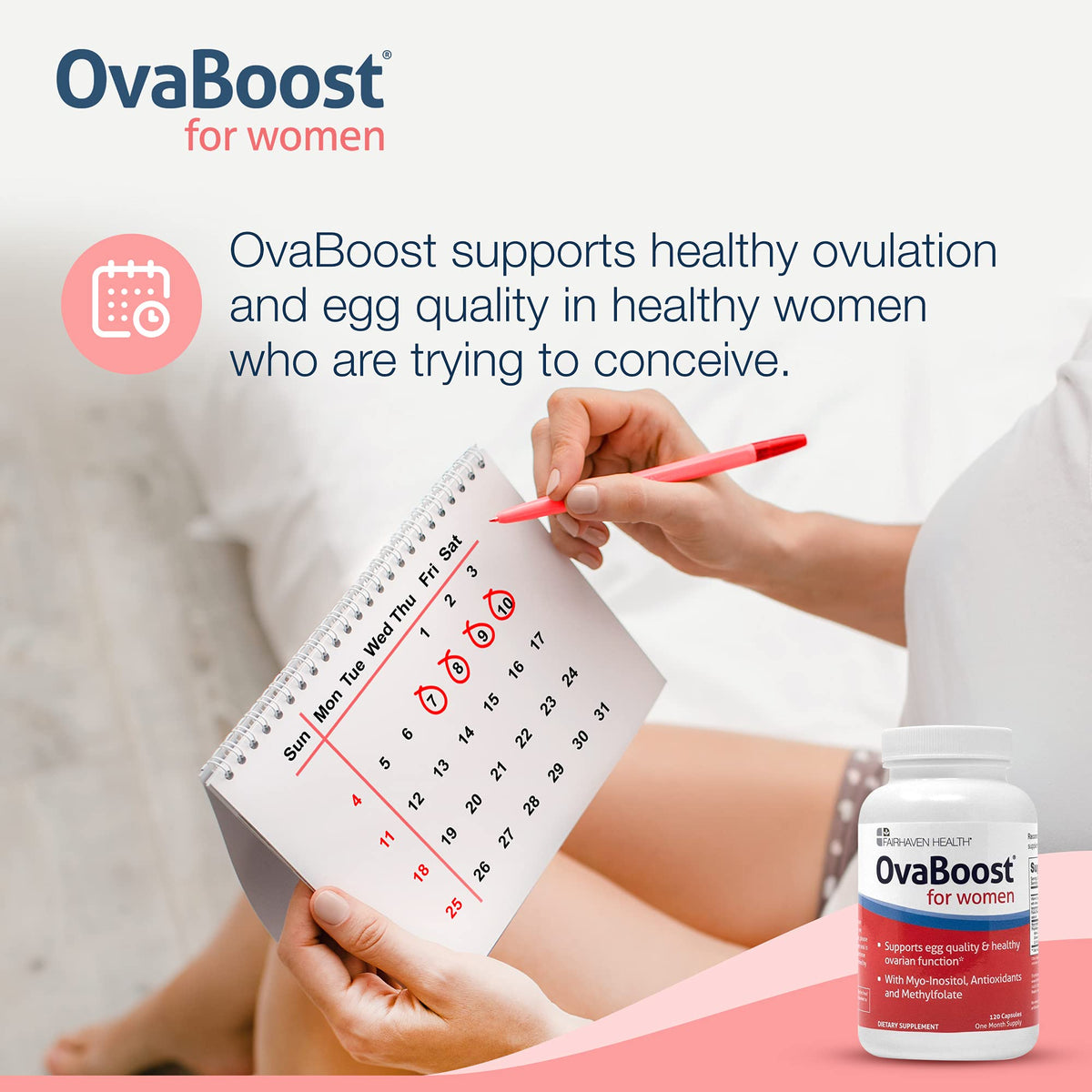 FertilAid for Women & Ovaboost Combo, Female Fertility Supplement & Natural Fertility Vitamin