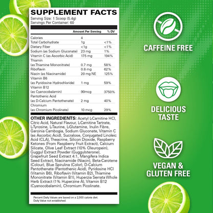 EHP Labs OxyShred Non Stimulant Pre Workout Powder - Stim Free Pre Workout, Caffeine Free Preworkout for Men & Women with L Glutamine & Acetyl L Carnitine - Peach, 60 Servings