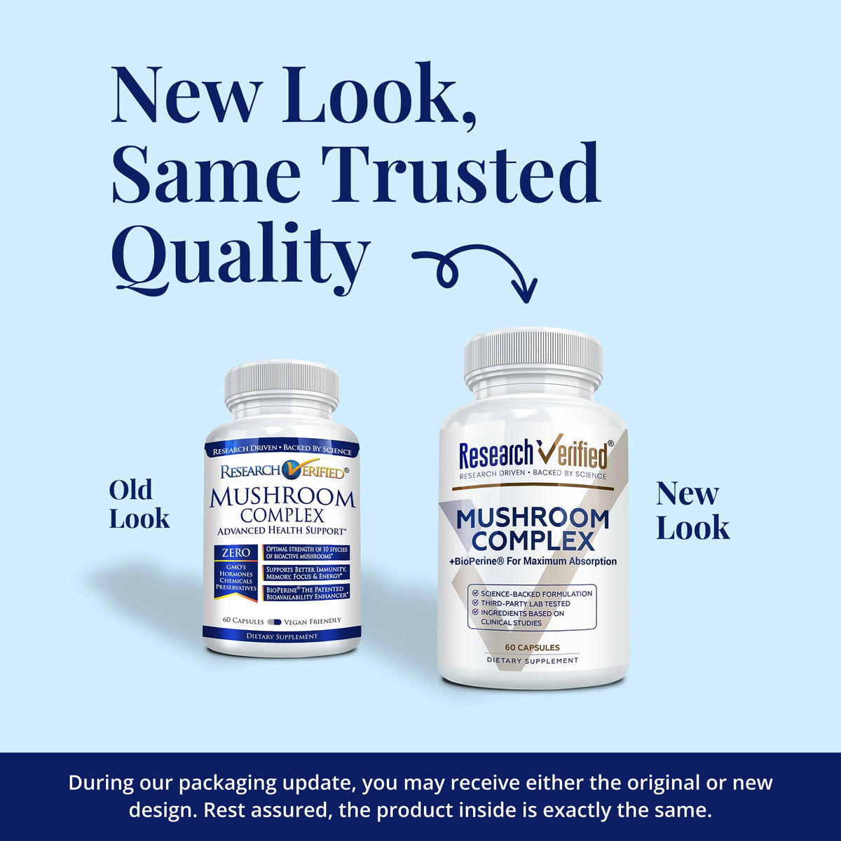 Research Verified Mushroom Complex - Support Immunity, Boost Antioxidants, Improve Cognitive Function - 10 Mushrooms Including Reishi, Maitake, and Shiitake - 60 Capsules - Vegan