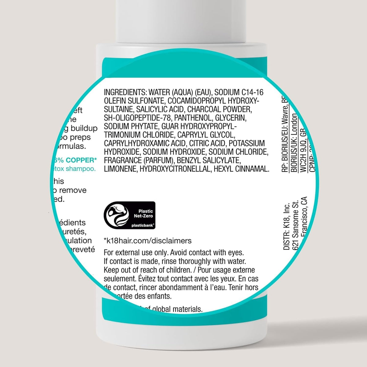 K18 Peptide Prep™ Detox Shampoo - Color Safe Clarifying Shampoo for Build Up Removal - Gently Removes Dirt, Oil + Metals from Hard Water with Activated Charcoal + Salicylic Acid