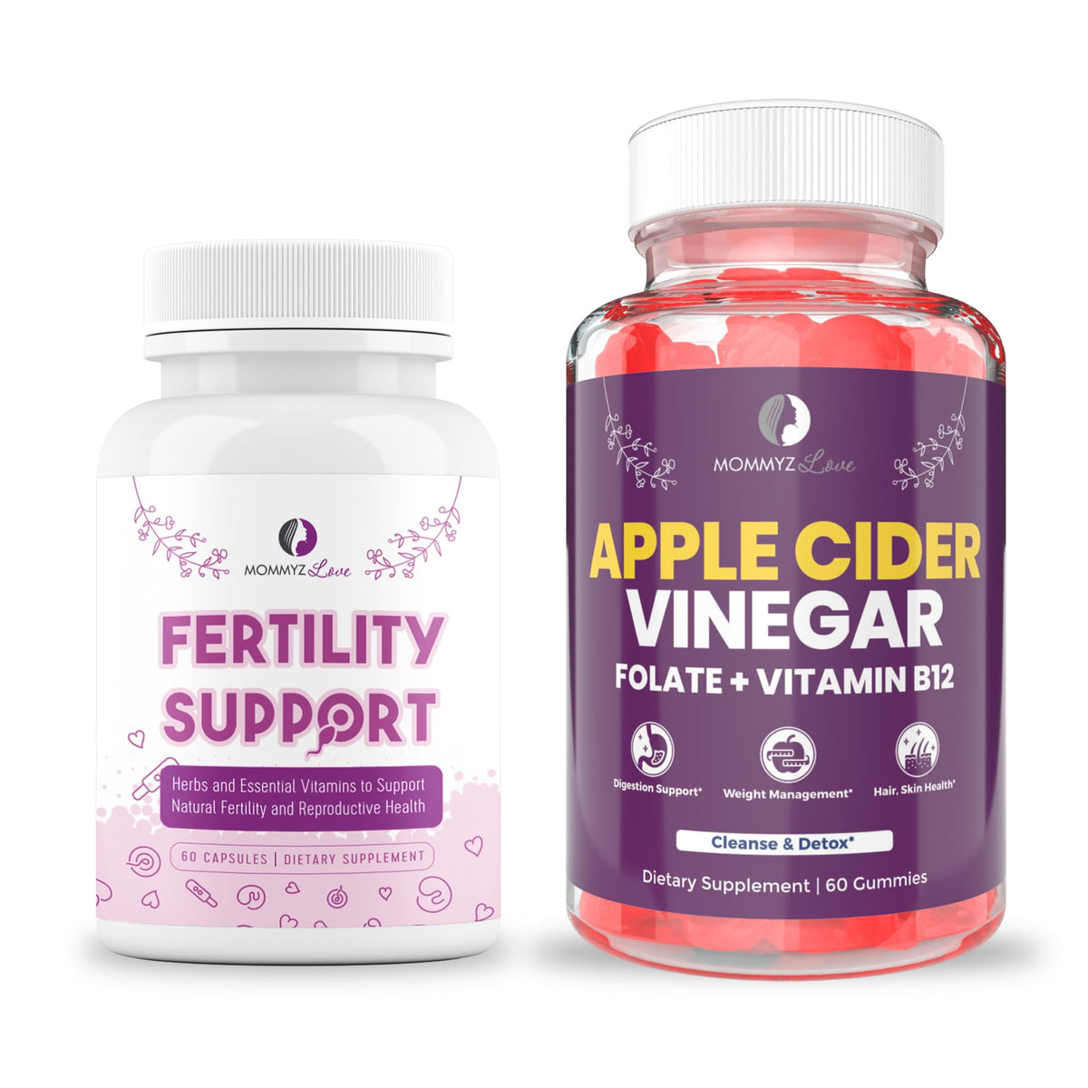 Myo-Inositol Conception Fertility Prenatal Vitamins for Healthy Ovarian Function plus Apple Cider
