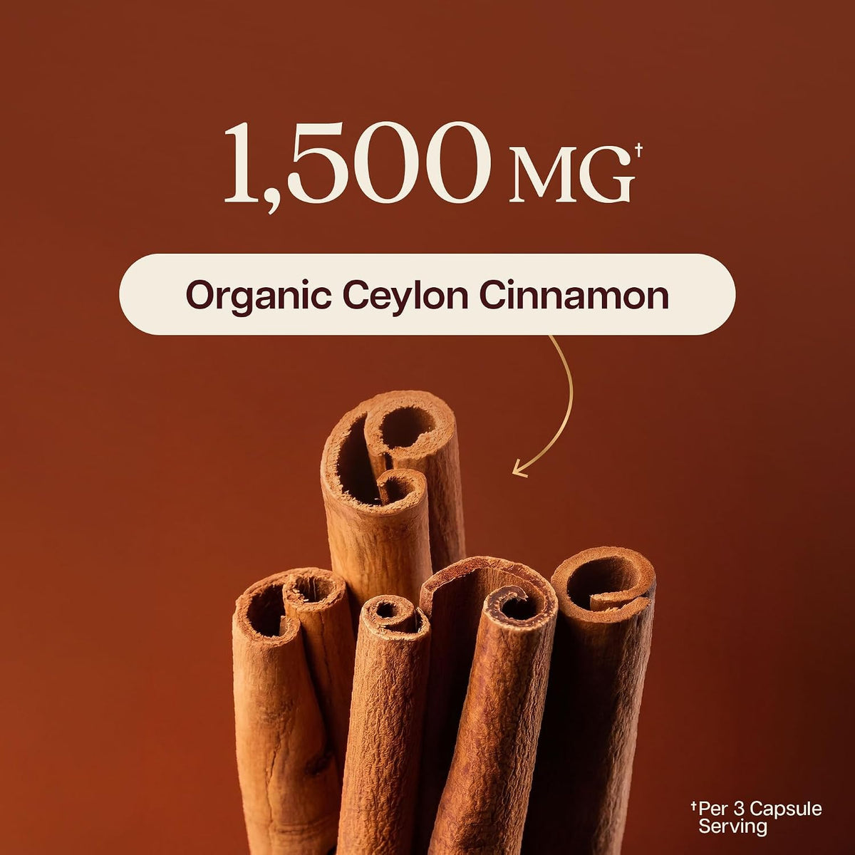 Ceylon Cinnamon Capsules 1500MG, 75 Servings, Powerful Antioxidant Activity | True Sri Lankan Ceylon Cinnamon Supplements, Daily Nutritional Balance Support, Vegan & Non-GMO, 225 Capsules (75 Day Supply)