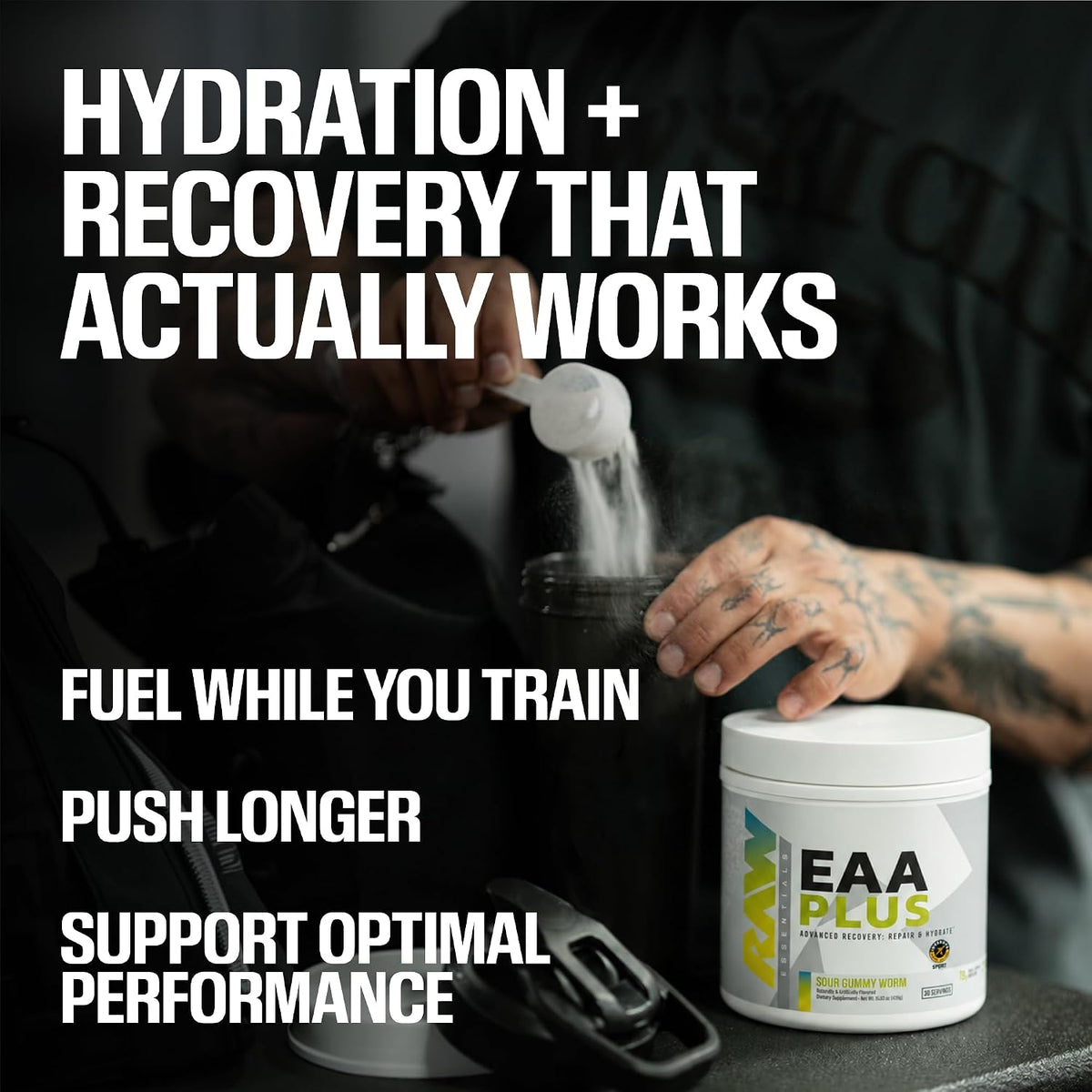 RAW EAA Plus, Amino Acids Powder, Watermelon Grape (30 Servings) - Pre Workout Amino Energy Powder for Advanced Endurance, Recovery & Lean Muscle Growth - BCAA Amino Acids Supplement for Men & Women