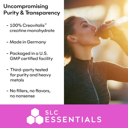 Creatine Monohydrate Powder | 100% Pure Micronized Creavitalis® | German-Made | Unflavored, No Fillers | Supports Muscle Strength, Recovery, & Cognitive Energy | 5g Servings
