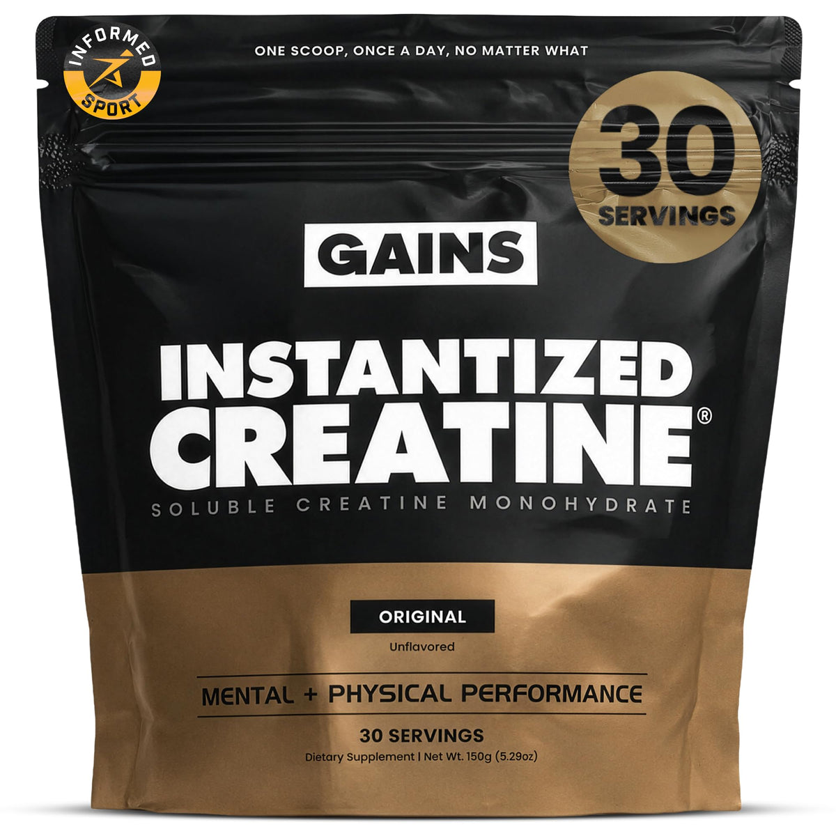 Gains in Bulk Instantized Creatine Monohydrate, Unflavored, 100 Servings