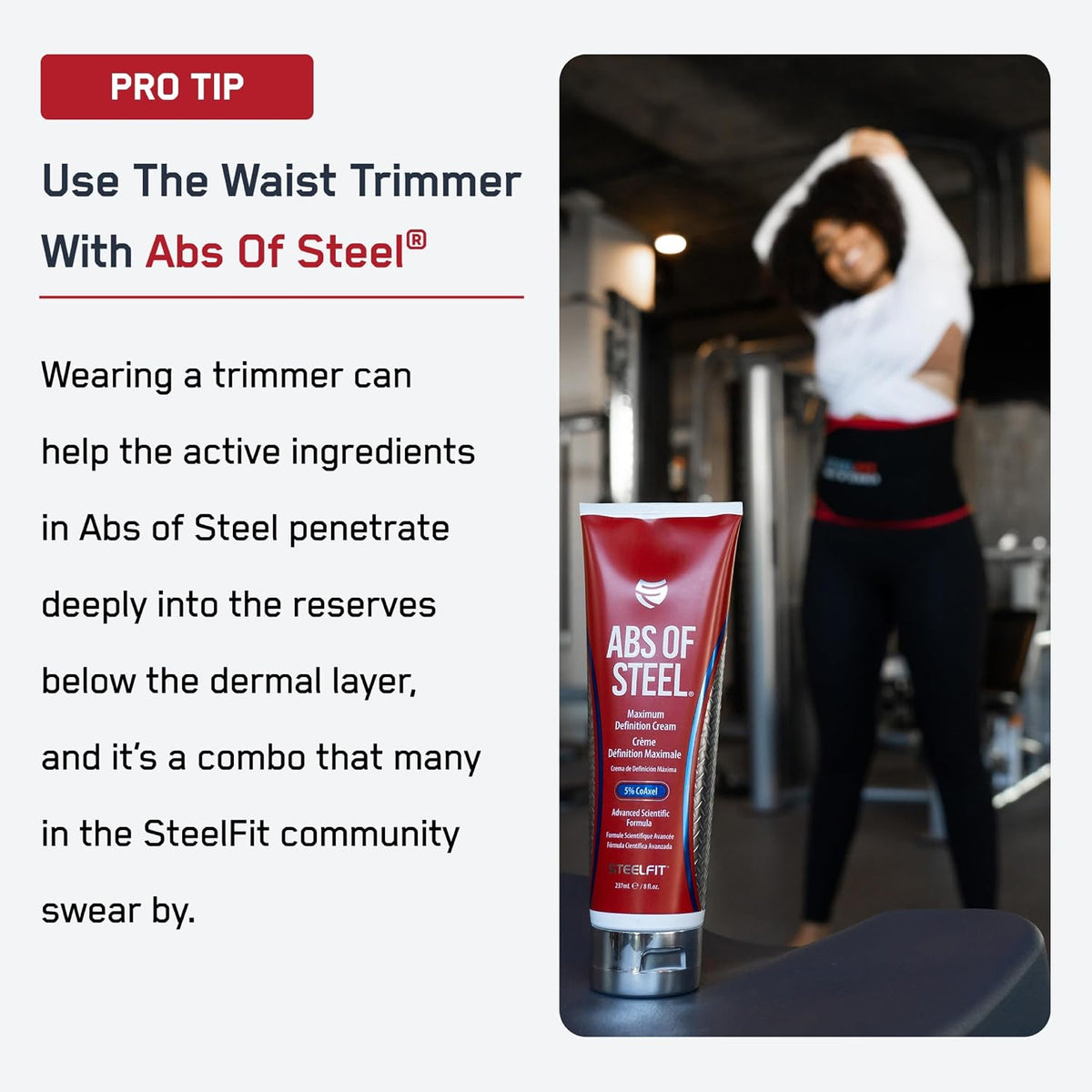 SteelFit Waist Trimmer Belt for Women & Men - Adjustable Sweat Band Shaper | Moisture-Resistant Neoprene Waist Trainer for Stomach & Belly Fat - Fitness, Gym, & Exercise Accessories for Working Out