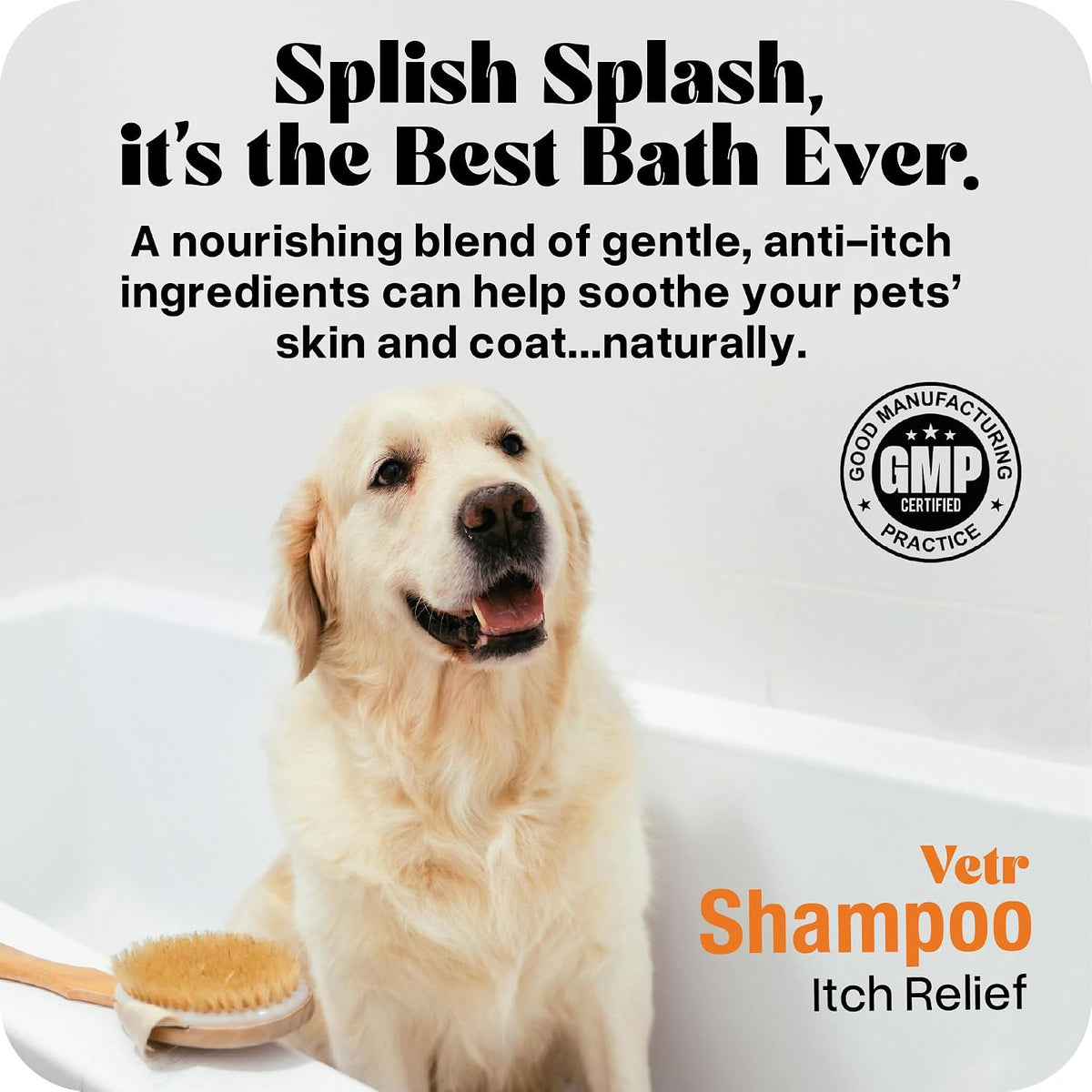 Vetr Sensitive Skin Pet Shampoo, 16 oz - Unscented, Tear-Free, Hypoallergenic, Gentle