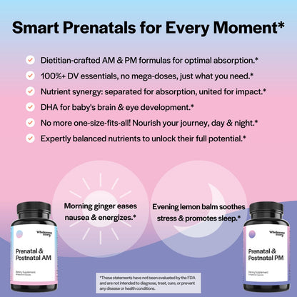 Premium Bioavailable Prenatal & Postnatal Vitamins for Women with DHA, Folate & Iron