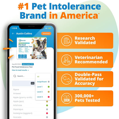 5Strands Pet Food Intolerance Test for Dogs & Cats, 825 Items Tested