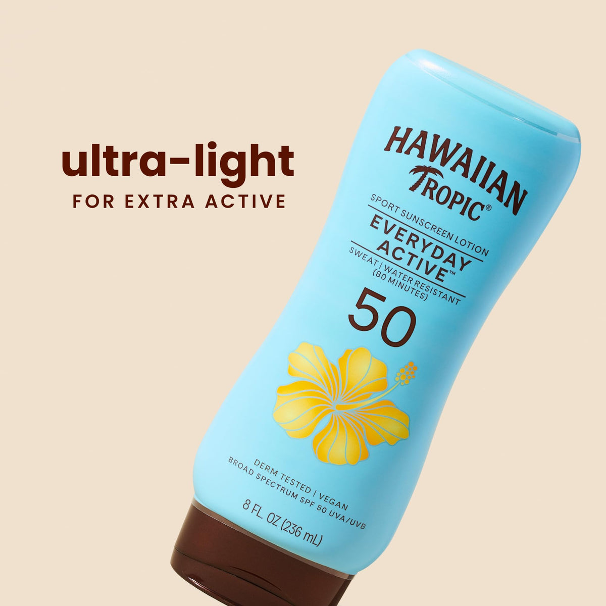 Hawaiian Tropic Everyday Active Sunscreen Lotion, SPF 50 Sunblock, 8 Fl Oz