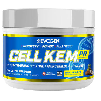 Evogen Cell K.E.M. PR Creatine | Raspberry Lemonade | 30 Servings | 4:1:1 BCAA ratio with added EAAs, NO3-T nitrate and KSM-66 ashwagandha for blood flow, recovery and muscle fullness