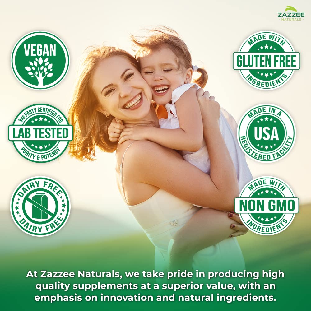 Zazzee Myo-Inositol + D-Chiro + Vitex, 120 Vegan Capsules, Optimal 40:1 Inositol Ratio, with 500 mg Vitex