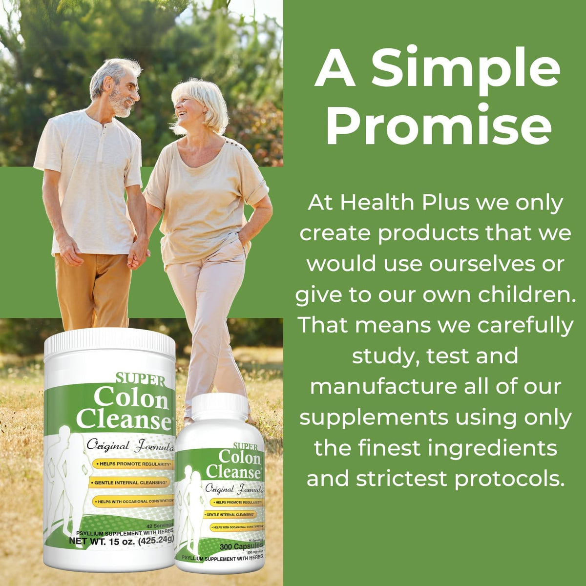 Health Plus Super Colon Cleanse Original Formula Powder, 15 oz, 42 Servings | Classic formula with psyllium husk and senna leaf; may support occasional constipation relief and digestive regularity