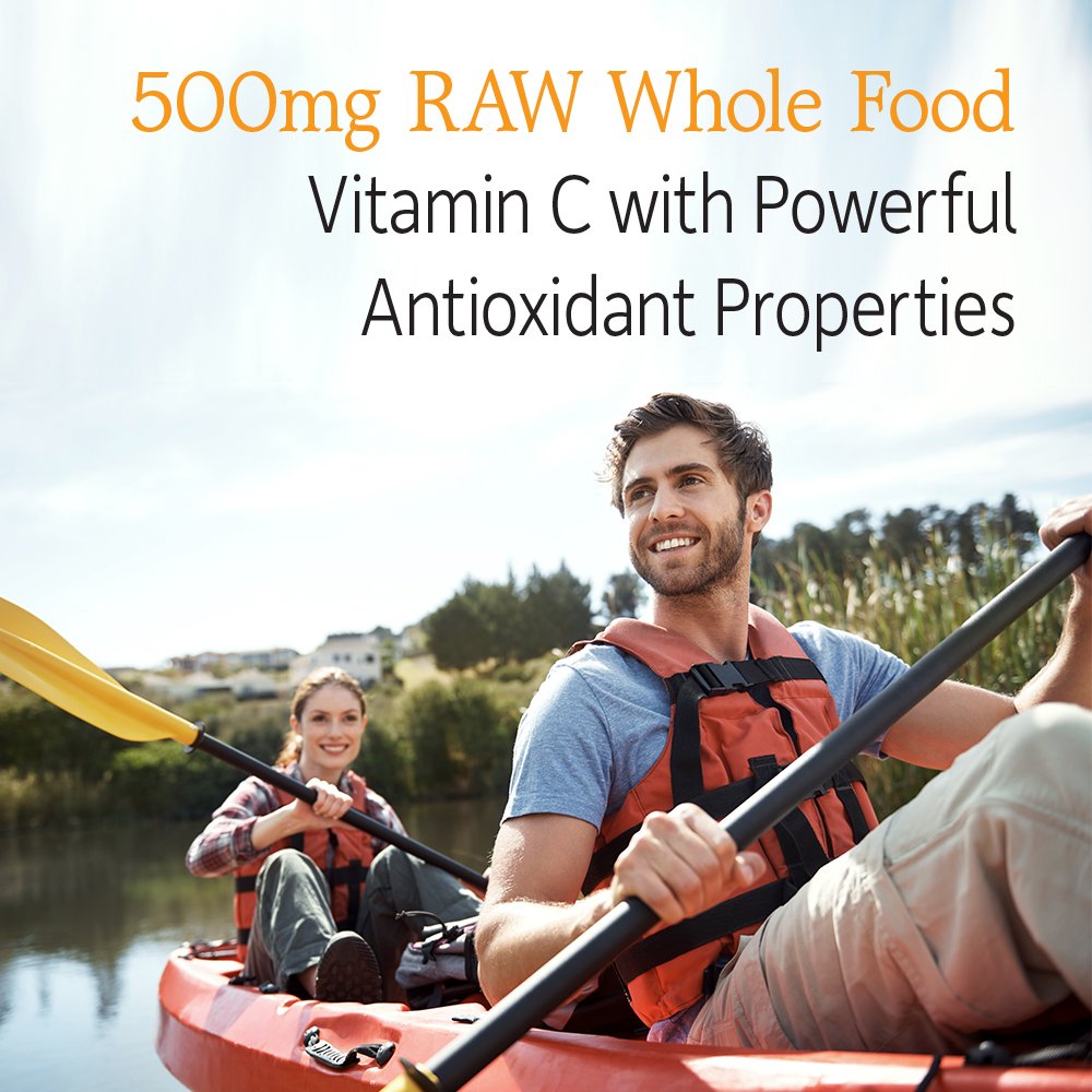 Garden of Life Vitamin Code Raw Vitamin C - 120 Capsules, 500mg Whole Food Vitamin C Capsules + Fruit & Veggie Blend & Probiotics, Supplements for Adults, Vegan, Gluten Free
