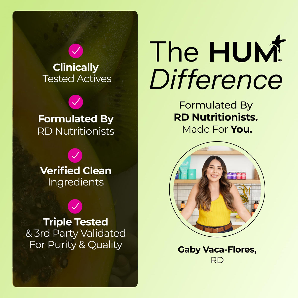 HUM Flatter Me Fiber Strawberry Lemon Fiber Powder Drink Mix, 10 Servings