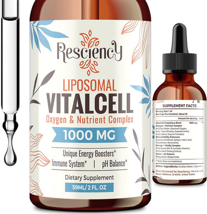 Liposomal Liquid Oxygen Drops, Oxygen & Nutrient Complex, High Absorption | Oxygen Boost Supplement with Trace Minerals, Fulvic Acid, CoQ10, Glutathione, Energy, Antioxidant, Altitude Support, 2 fl oz