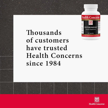 Health Concerns Enteromend – Digestive Enzyme Supplement for Gut Health, Bloating & Food Sensitivity Relief – Intestinal & Digestive Support – Protease, Amylase, Lactase & Peptidase – 90 Capsules