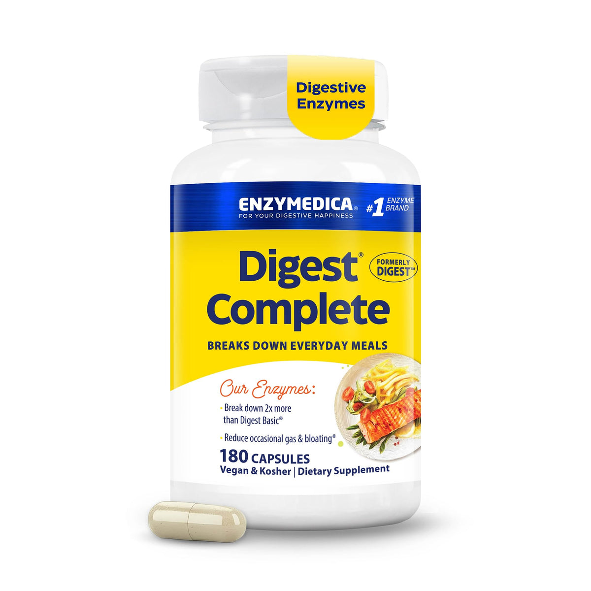 Enzymedica Digest Complete - Helps Gas & Bloating - 90 Caps
