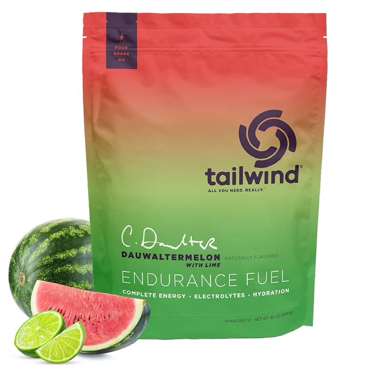 Tailwind Nutrition Endurance Fuel, Dauwaltermelon, 50-Serving Bag
