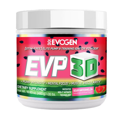 Evogen EVP 3D Stim Free Pre-Workout | Citrus Candy | 40 Servings | Arginine nitrate, L-citrulline, beta-alanine and creatine with lion's mane, L-tyrosine and DMAE for pumps and focus
