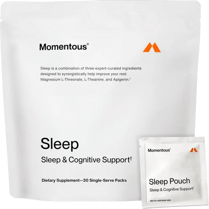 Momentous Nightly Sleep Pack - Magnesium L-Threonate, L-Theanine, and Apigenin - NSF Certified for Sport - 30 Servings