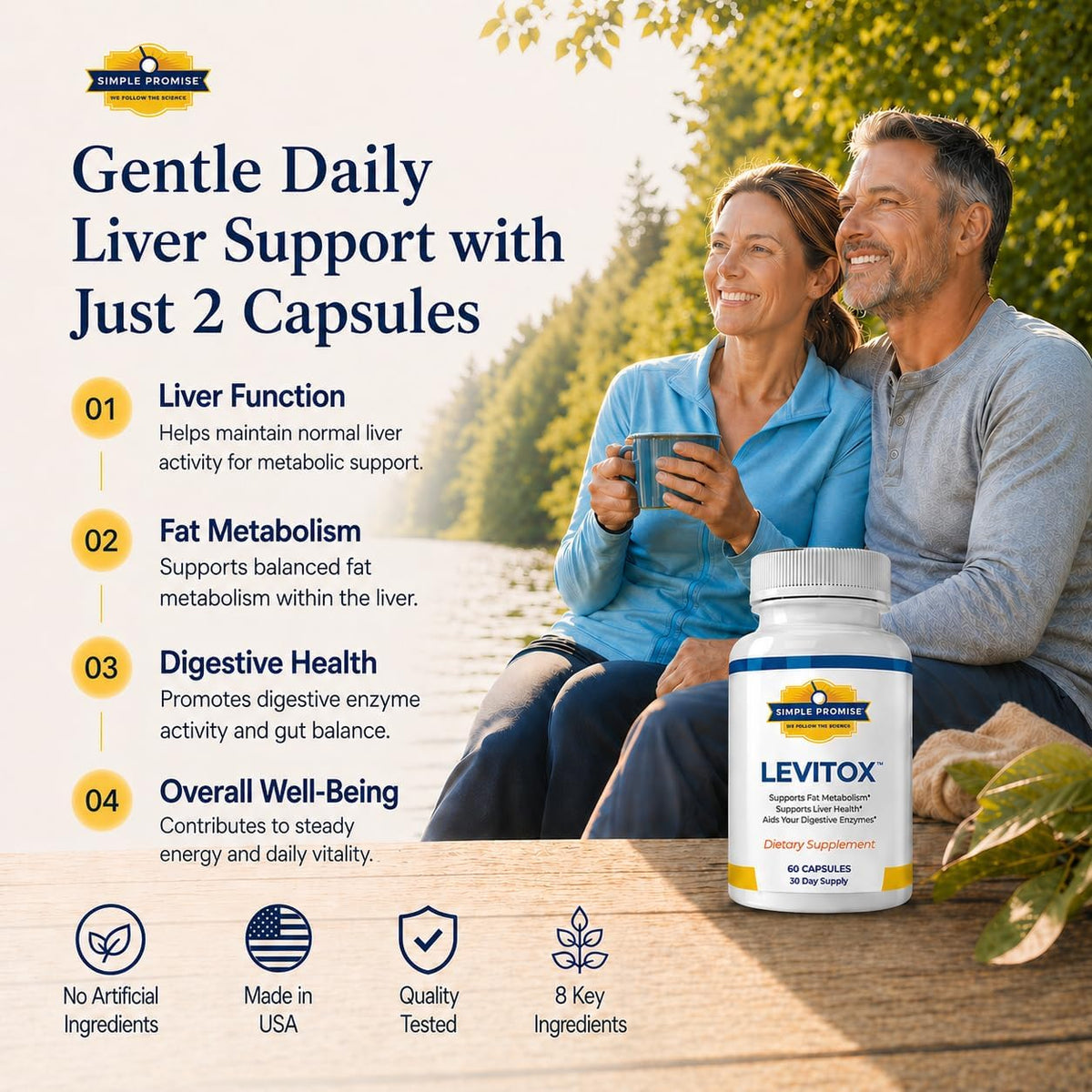 Levitox - Milk Thistle Liver Support with Dandelion Root - Women and Men | Milk Thistle Extract, Liver Health Support, Dandelion and Artichoke, Simple Once-Daily Routine, Non-GMO