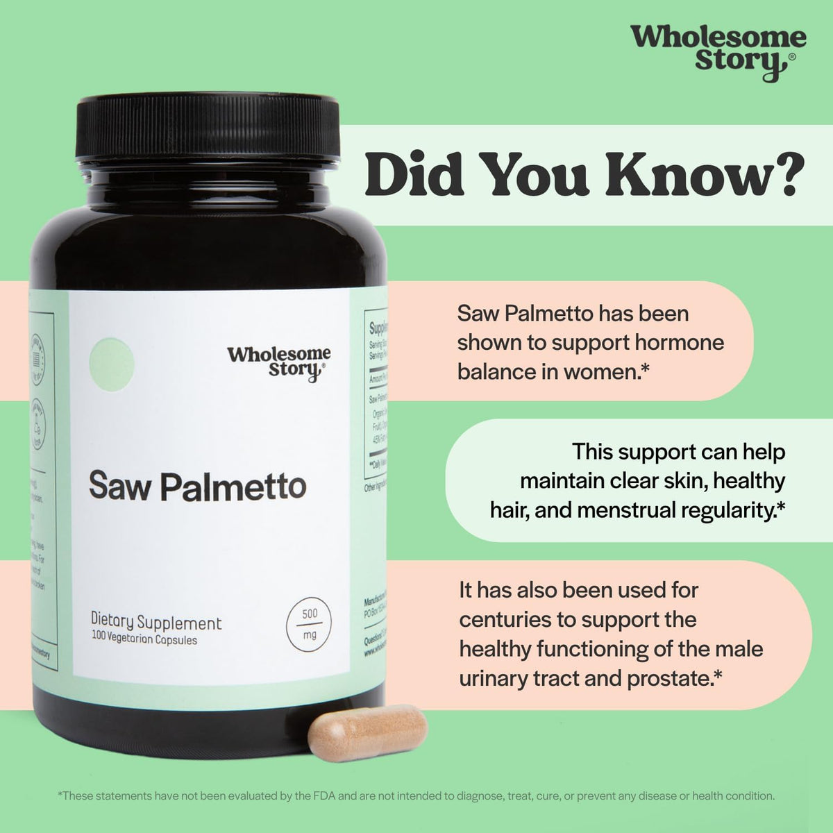 Organic Spearmint + Saw Palmetto | Organic Spearmint Capsules & Saw Palmetto for Women Bundle Supplement | Hormonal Balance Support | Supports Hair, Skin, and Nail Health | 30 & 100 Day Supply