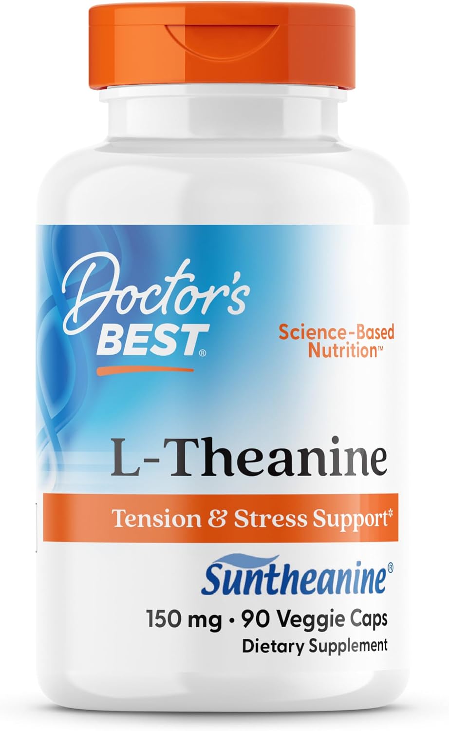 Doctor's Best L-Theanine Contains Suntheanine, Helps Reduce Stress & Sleep, Non-GMO, Gluten Free, Vegan, 150 mg (DRB-00197), 90 Count