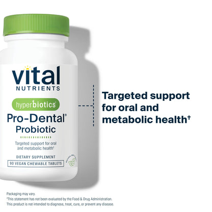 Hyperbiotics Vital Nutrients Pro Dental Probiotic | Clinically Studied BLIS K12 and M18 | Oral Probiotics for Bad Breath Treatment for Adults | Oral Health for Teeth and Gums | 45 Mint Tablets