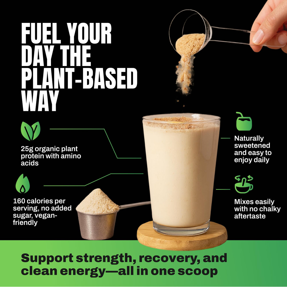 VEDGE Vanilla Protein Powder, USDA Organic Plant Based, 20 Servings | Plant Based Protein Powder, From Pea, Pumpkin, And Sunflower With Smooth Texture For Shakes, Smoothies, Vegan, And Baking