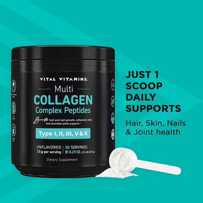 Vital Vitamins Multi Collagen Peptides Powder + Women's Multivitamin Complex