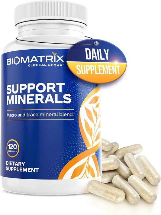 BioMatrix Chelated Mineral Supplement, Iron-Free, Calcium, Magnesium, Zinc | Albion Forms, Vitamin D3, Copper & Iodine, Bone Strength & Immune Aid, Krebs Cycle Energy, Veggie Caps, 30-Day Supply