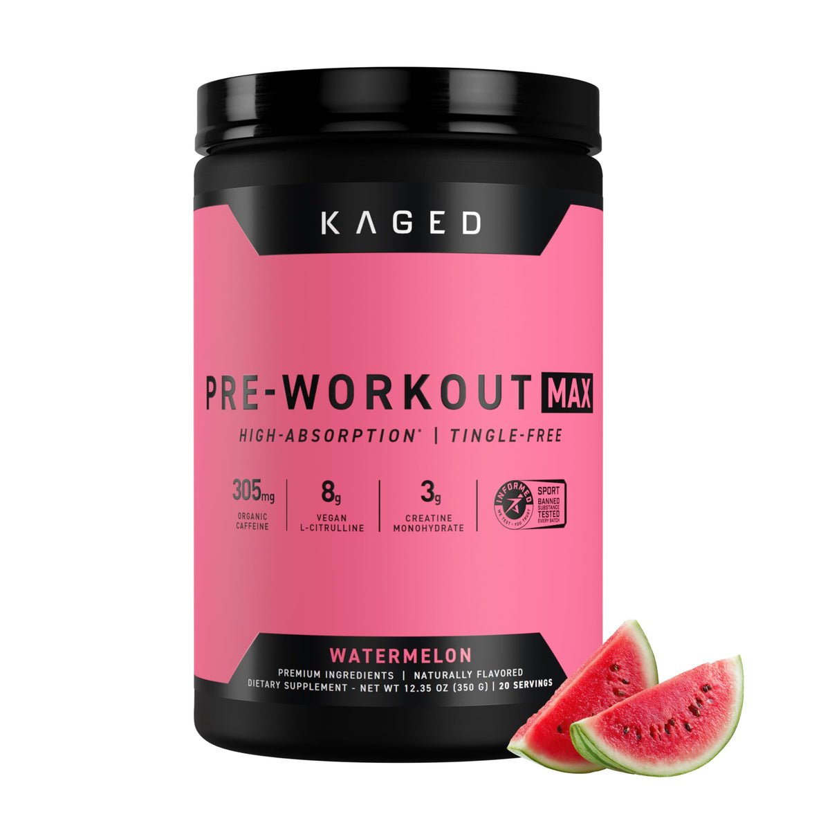 Kaged Pre Workout MAX Powder | Blue Raspberry | Tingle Free, High Stim Pre-Workout | 305 mg Caffeine, Creatine, L-Citrulline | MAXCatalyst for Absorption | Supplements for Men & Women | 20 Servings