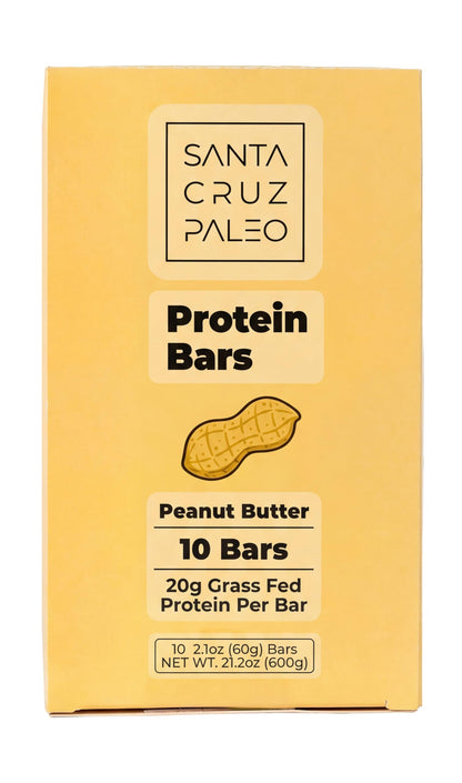 Santa Cruz Paleo Protein Bar – 20g Grass-Fed Whey & Collagen Protein – Wildflower Honey Sweetened, No Seed Oils, High Protein Snack Bar (Chocolate Flavor, Pack of 10)