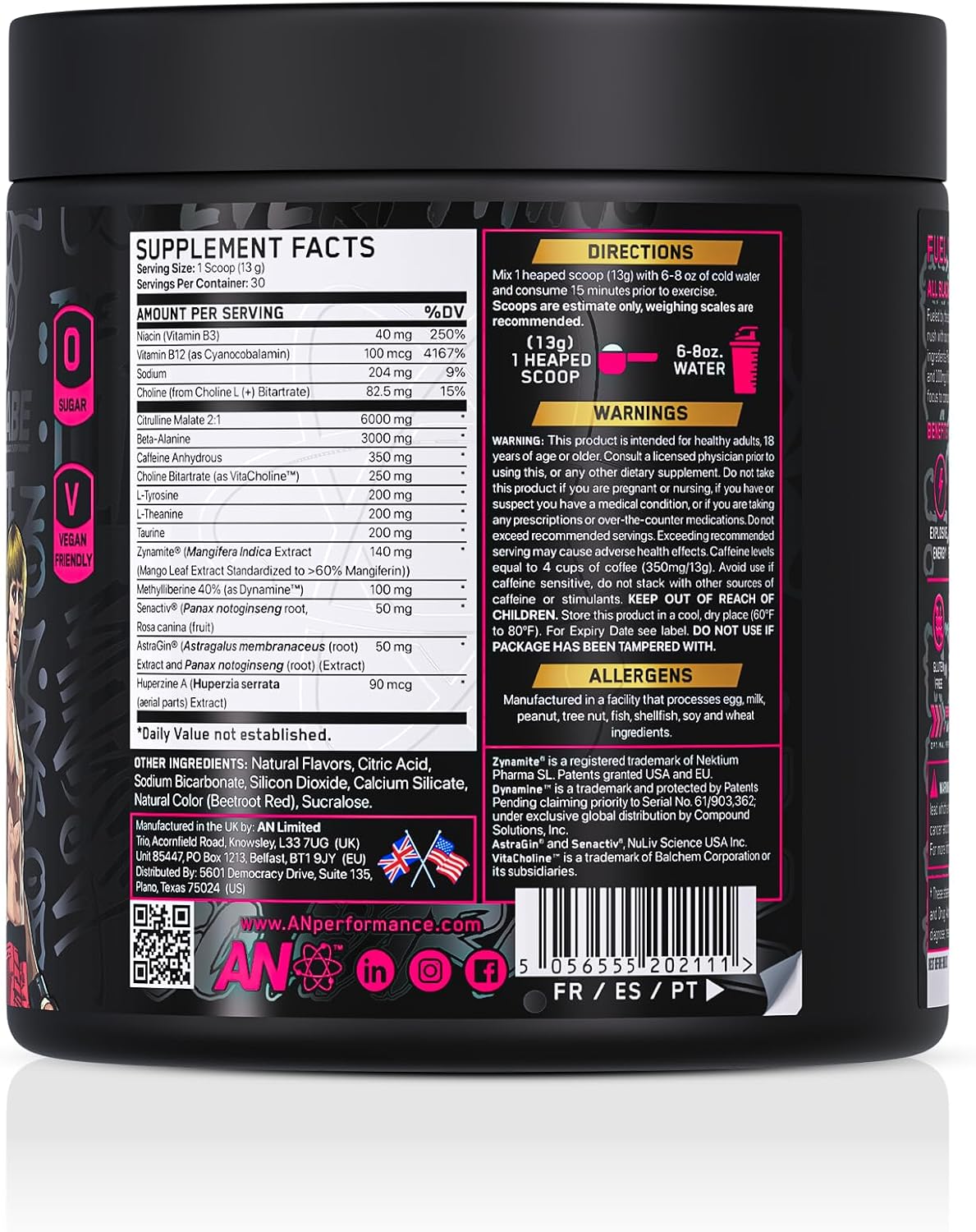 All Black Everything Pre-Workout Powder | Preworkout Energy Drink Mix | 350mg Caffeine | Beta Alanine & Citrulline | Energy Supplement for Men & Women | Baddy Berry | 30 Servings
