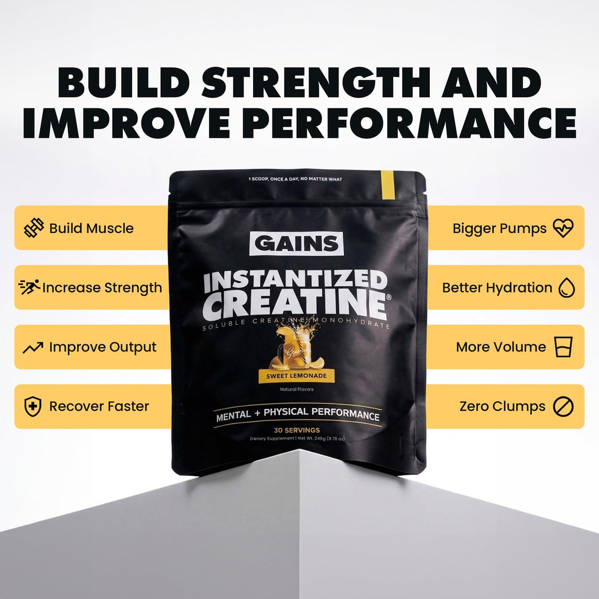 Gains in Bulk Instantized Creatine Monohydrate, Unflavored, 100 Servings