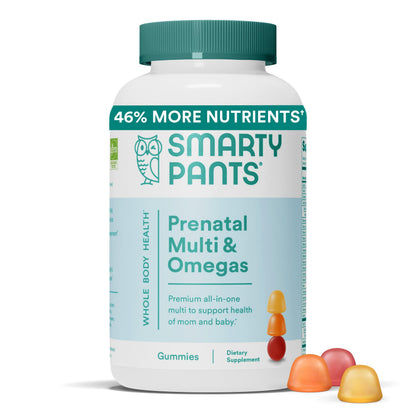 SmartyPants Prenatal Vitamins for Women, Multivitamin Gummies: Omega 3 Fish Oil (EPA/DHA)