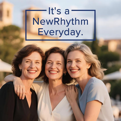 NewRhythm Menopause Probiotics for Women, 7-in-1 Relief, Prebiotics, Black Cohosh Trans-Resveratrol Chasteberry Red Clover Dong Quai, Hot Flashes Night Sweats, No Soy, No Estrogen, 30 Ct