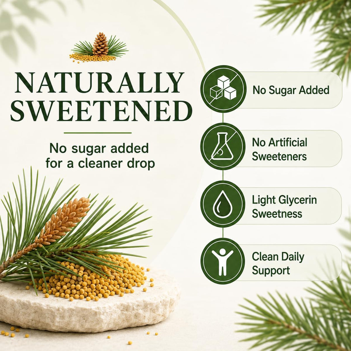 Pine Pollen Tincture | Pine Pollen Powder Liquid Drops for Men & Women - Vegan, Sugar & Alcohol-Free Supplement - 2 fl oz