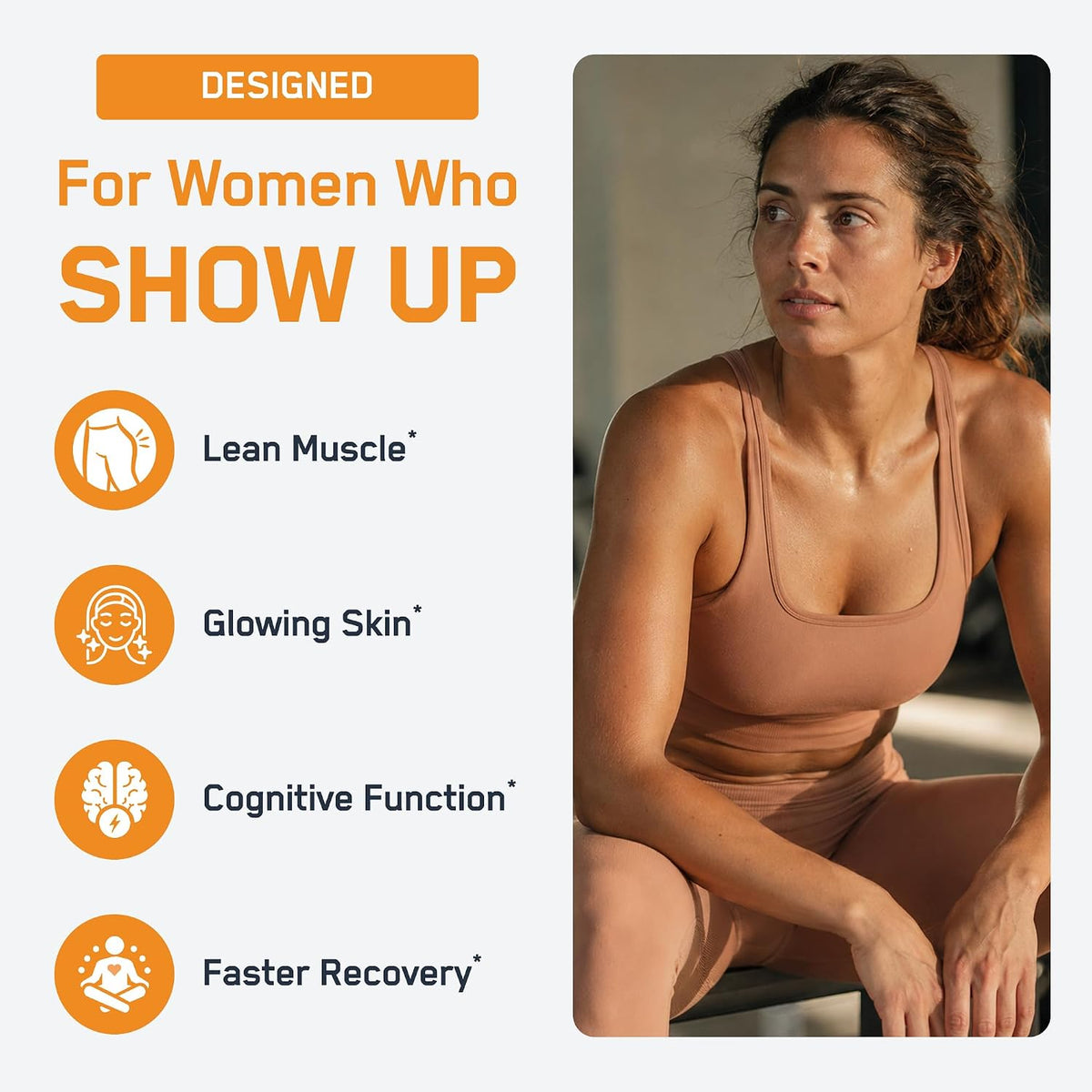 SteelFit Just for Women Creatine & Collagen Powder, Peach Mango | 5g Creapure Creatine Monohydrate & 3g Grass-Fed Collagen Peptides - Lean Muscle, Brain Health & Glowing Skin - 30 Servings