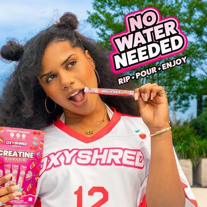 EHP Labs OxyShred Creatine Monohydrate Fizz Sticks, Cherry Slushie, 15 Pack | 5g Micronized Creatine Per Stick. No Water Needed, Zero Sugar, Vegan & Gluten Free. Single Serve On The Go.