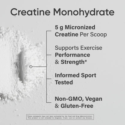 Sports Research Creatine Monohydrate - Gain Lean Muscle, Improve Performance and Strength and Support Workout Recovery* - 5 g Micronized Creatine - 17.64 oz