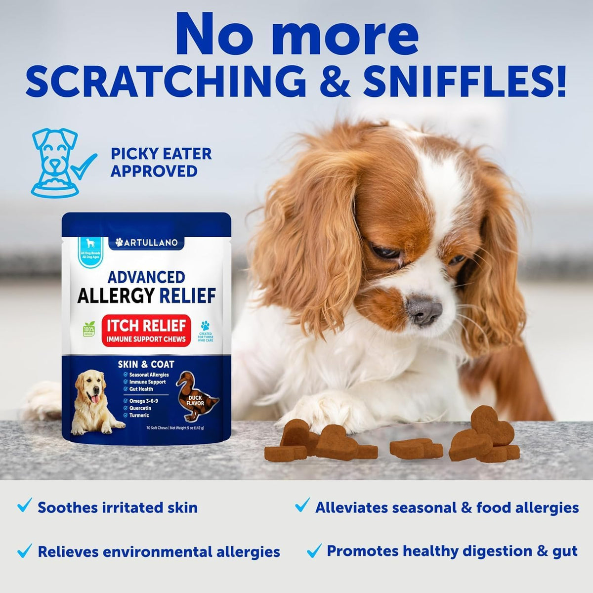 Dog Allergy Relief Chews + Probiotics Bundle - Omega 3 for Skin & Coat, Anti-Itch, Hot Spots Treatment, Immune Support - Probiotics & Prebiotics for Gut Health, Yeast Balance