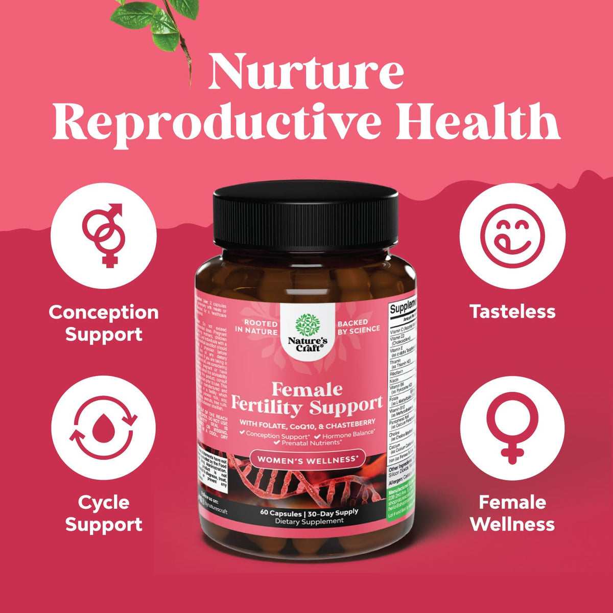 Fertility Supplement for Women with Prenatal Multivitamins - Female Fertility Support