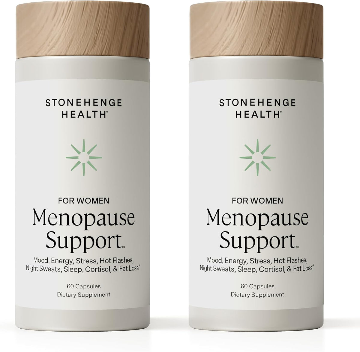 Stonehenge Health for Women Menopause Support for Peri + Menopause + Post - Mood, Energy, Stress, Hot Flashes, Night Sweats, Sleep & Cortisol, Chromax Chromium, Vitamin D3, KSM-66 Ashwagandha (2 Pack)